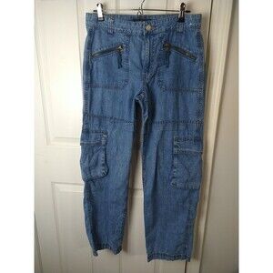 Aeropostale Woman 32X30 Y2K Slouchy Low Rise Medium Wash Parachute Denim Jeans